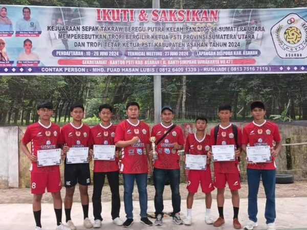 Empat Siswa SMK Swasta Satrya Budi 1 Perdagangan Ikuti Open Turnamen Sepak Takraw Junior 2006, Mewakili PSTI Simalungun dan Raih Juara Harapan