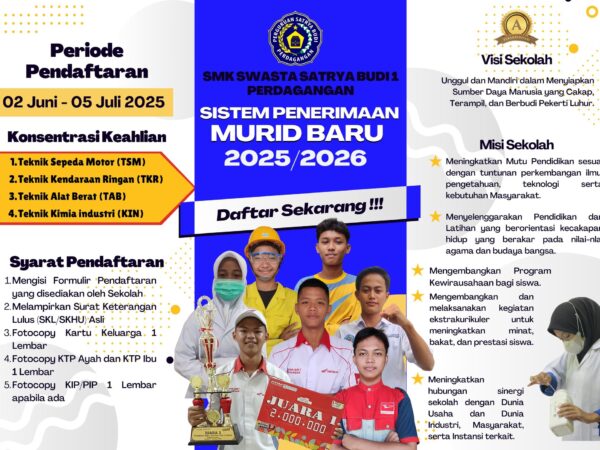 Info Lengkap SPMB 2025/2026! SMK Satrya Budi 1 Perdagangan Siap Terima Pendaftaran Siswa Baru